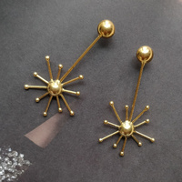 Soleste 24K Artisan Sun Drop Earrings (for pierced ears)