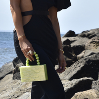 Lorena Artsy Resin Clutch (Lime Green)
