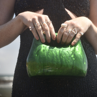 Elka Artsy Resin Clutch (Emerald Green)