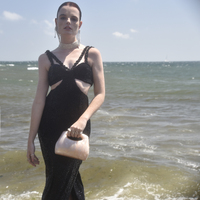 Elka Artsy Resin Clutch (Nude Shimmer)