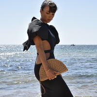 Vana Natural Hand Woven Straw Bag (Tan)