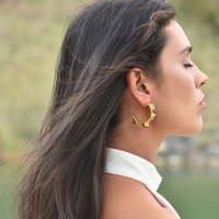 Donatella 22K Natural Raw Sapphire Earrings