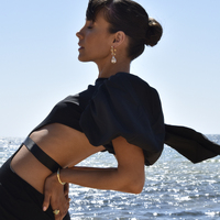 Francoise Luxury 24K Baroque Pearl Drop Earrings (with Gold Leaf)