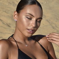 Nour Fine Diamante Blind Earrings (Silver)