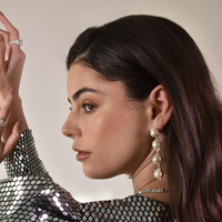 Esmerelda Luxury Baroque Pearl Earrings - Silver