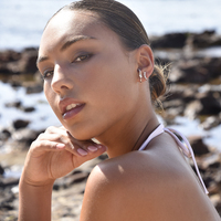 Alanna Diamante Curve Stud Earrings (Silver)