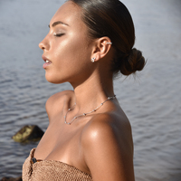 Flori Artisan Beaded Cuff Earring (Single Piece Silver)