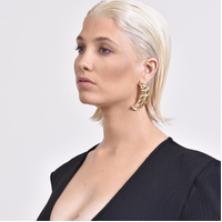 Louane Croissant Statement Earrings (Gold) 