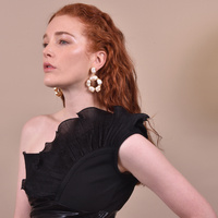 Laurent Luxury Baroque Pearl Hoop Earrings (My ears are pierced)