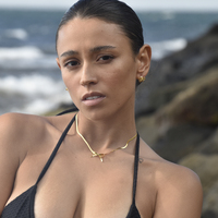 Liana Bow Tie Hoop Earrings (Gold)