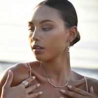 Georgina Art Deco Bralette Earrings (Silver)