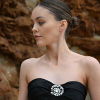 Cancer Artisan Zirconia Pavé Stud Earrings (Silver)