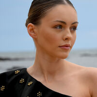 Capricorn Artisan Zirconia Pavé Stud Earrings (Gold)