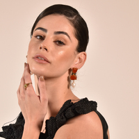 Carmine Carnelian Quartz Pearl Drop Earrings