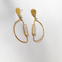 Kloe 24K Cats Eye Stone Earrings (my ears are pierced)