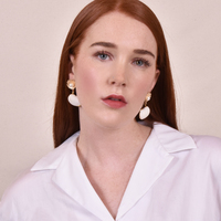 Mercy Shell Drop Earrings (my ears are pierced)