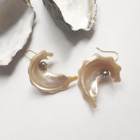 Camile Modern Shell Drop Earrings 