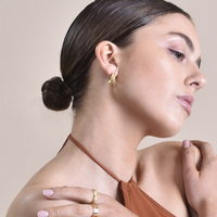 Gianni Croissant C Hoop Earrings (Gold Vermeil)