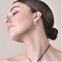 Gianni Croissant C Hoop Earrings (Silver)