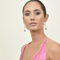 Annalee Crystal Drop Earrings (Rose Blush)