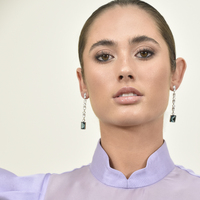 Annalee Crystal Drop Earrings (Aegean)