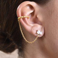 Lior Gold Vermeil Topaz Chain Cuff Earring (Single Piece)