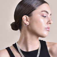 Lior Silver Topaz Chain Cuff Earrings (Pair)