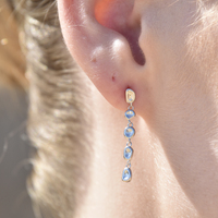 Aka Dainty Sculptural Pebble Drop Earrings (Silver)