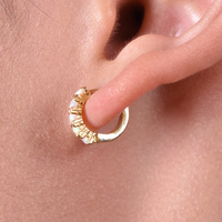 Larisa Dainty Opal Hoop Earrings