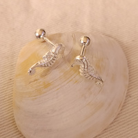 Sienna Dainty Seahorse Screw Back Earrings