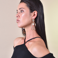 Joliette Artsy Line Art Pearl Earrings (my ears are pierced)