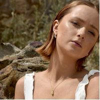 Noemie Dual Tone Bear Outlined Earrings