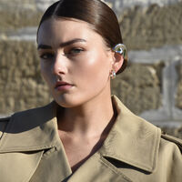 Hanako Sculpture Ear Cuff (Silver Pair)