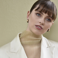 Lafayette Enamel Croissant C Hoop Earrings (Coffee)