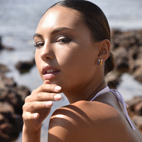 Gabriela Diamante Enamel U Huggie Earrings (Yellow)