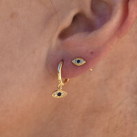 Katia Dainty Evil Eye Drop Earrings (Gold)