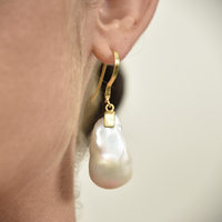 Agata 24K Baroque Pearl Drop Earrings (Imperfect No. 5)
