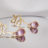 La Déesse Artisan Cats Eye Stone Drop Earrings