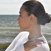 Femi Classic Heart Huggie Earrings (Silver)