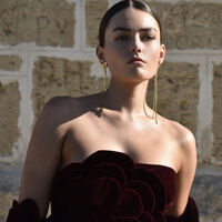 Lucian Gold Heart String Earrings