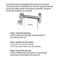 Pisces Helix Screw Back Earring (Silver Single Piece)