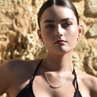 Zoie Artsy Cube Huggie Earrings (Gold)