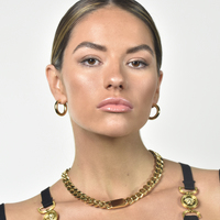 Abella Classic C Hoop Earrings (Gold)