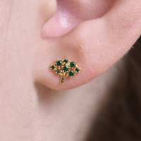 Little Broccoli Dainty Stud Earrings (Gold)