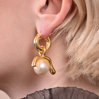 Darlene Contemporary Pearl Art Earrings