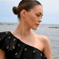 Leo Artisan Zirconia Pavé Stud Earrings (Gold)