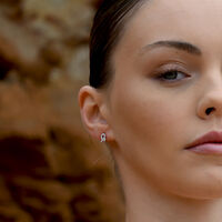 Leo Artisan Zirconia Pavé Stud Earrings (Silver)