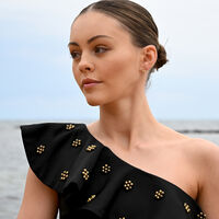 Libra Artisan Zirconia Pavé Stud Earrings (Gold)