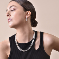 Josie Minimalist Dainty Silver Chain Earrings