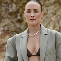 Franca Elongated Gold Bowl Earrings